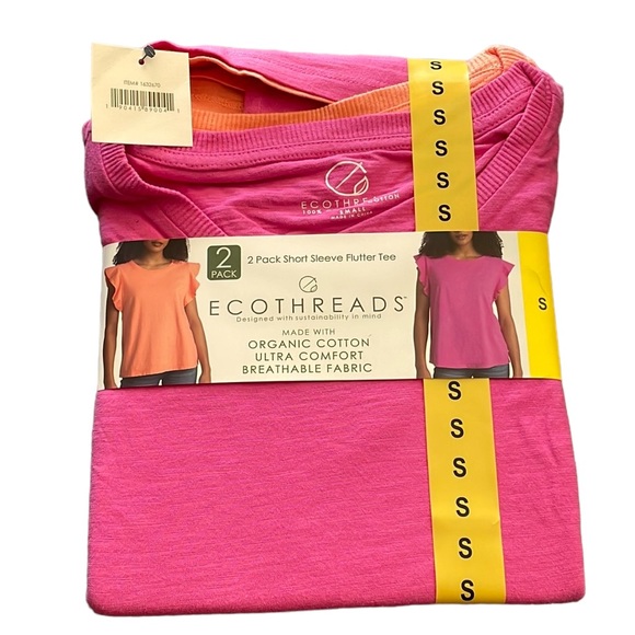 ECOTHREADS - 2 Pack Short Sleeve Flutter Tee - Picture 4 of 4